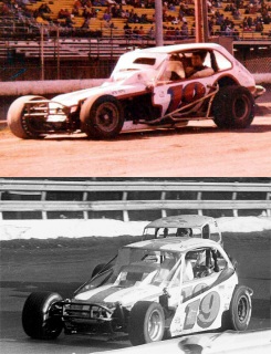 (Above) kenny Brightbill's conventional Modified. John Gallant Sr. photo. (Below) Brightbill's revamped Modified just days later. Rick Sweeten photo.