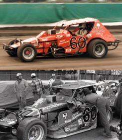 (Above) Buzzie Reutiman's 1980 Schaefer 200 ride before alterations. John Gallant Sr. photo. (Below) Reutimann sits on the grid with a new look. Rick Sweeten photo.